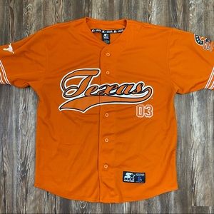 Rare Men’s Team Starter Texas Longhorns Baseball Jersey #03 Size Large Orange